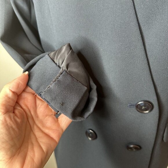 J Crew Women’s Navy Blue Long Sleeve Double Breasted Blazer Suit Jacket Size 8P - Picture 7 of 15